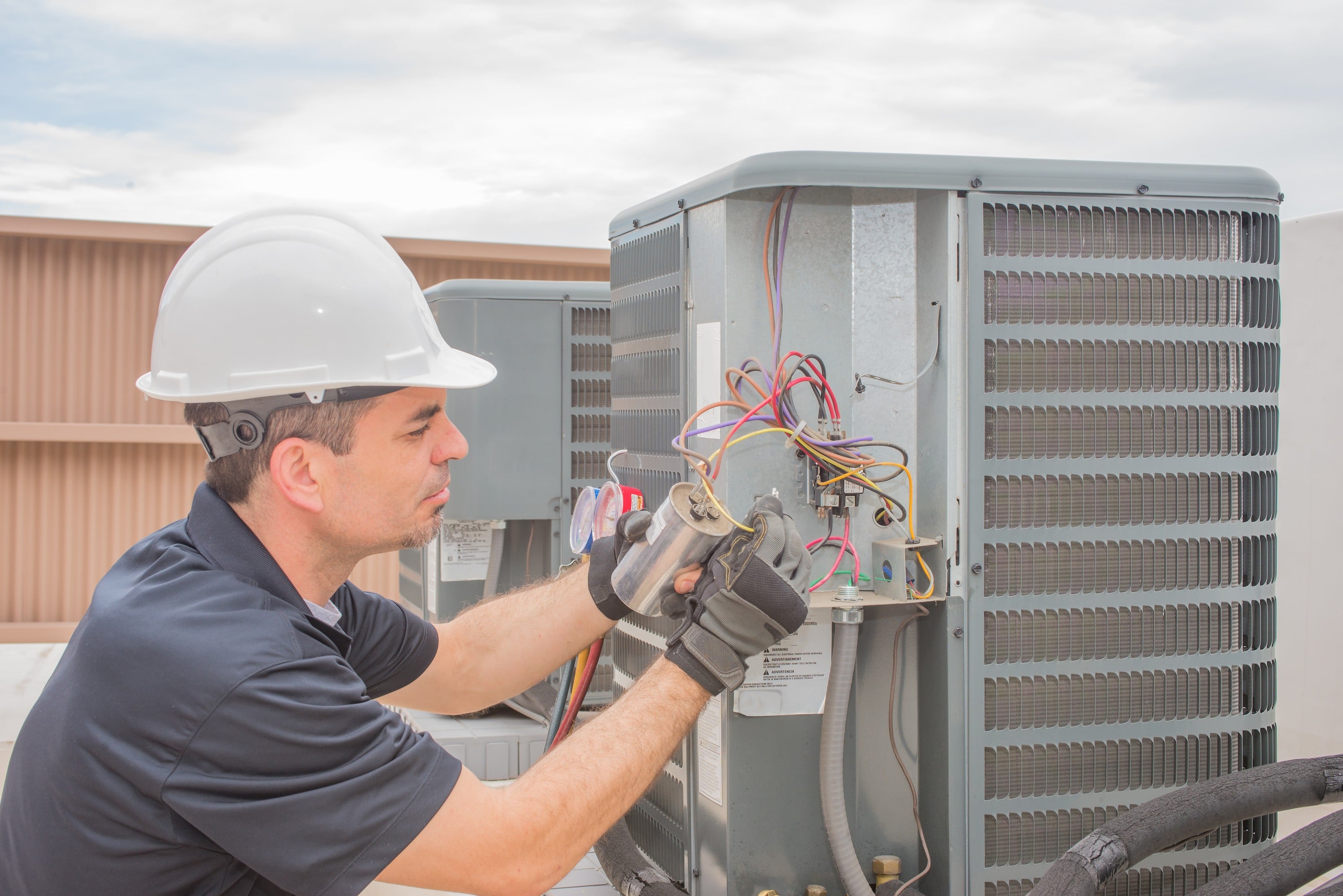 HVAC Technician Working